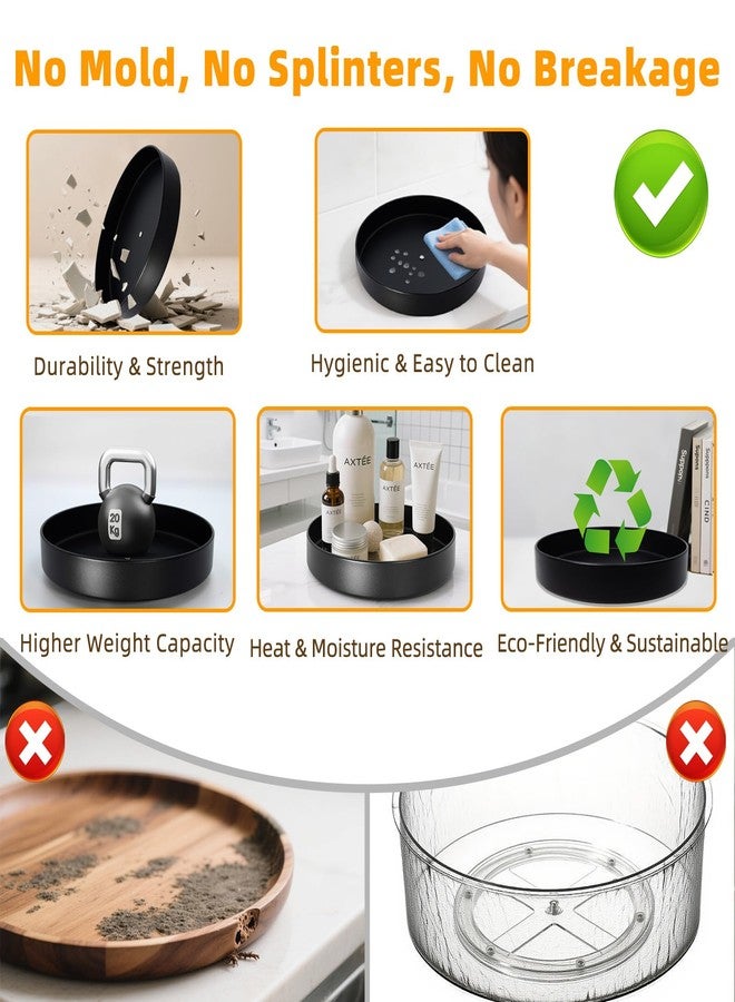 neotidy Metal Lazy Susan Organizer, 10 Inch Anti-Rust Turntable for Cabinet, Kitchen, Dining Table, Bathroom - Rotating Spice Rack, Spinner Storage, Round Carousel Organizer for Countertop Black - Image 3